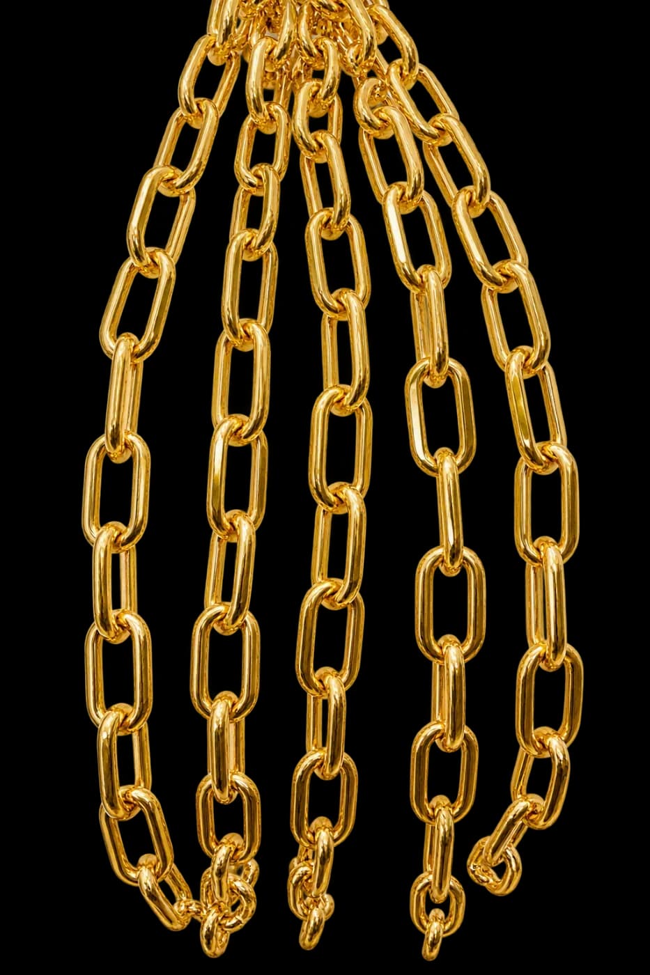Cadena Eslabón Alargado Liso Dorado