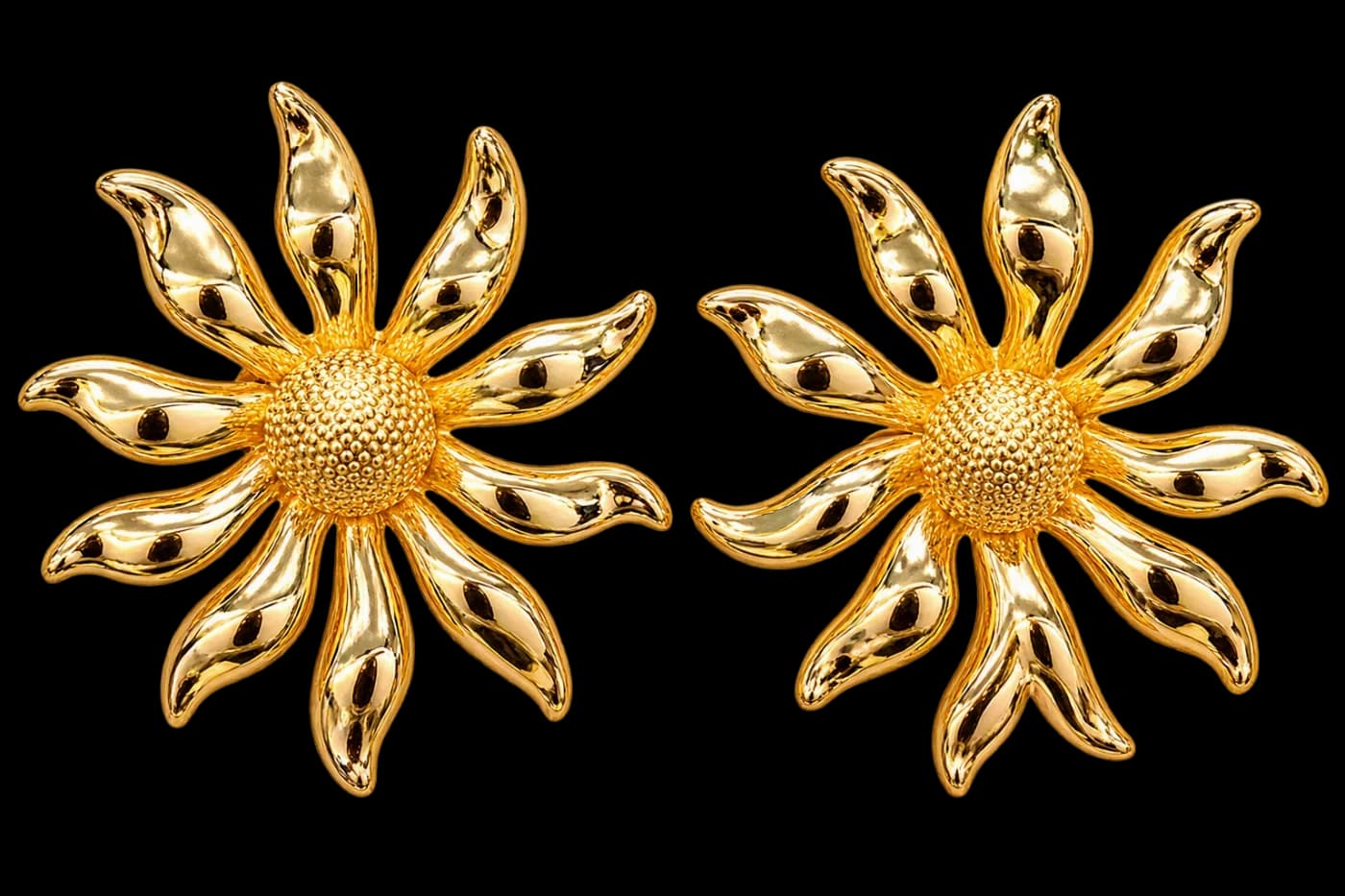 Aros Flor Dalia Dorados