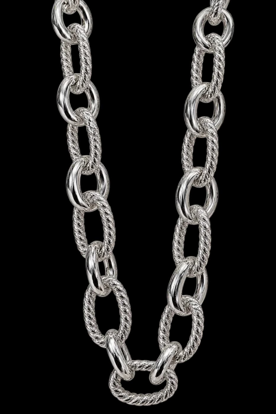 Collar Eslabones Texturizados y Lisos Chunky