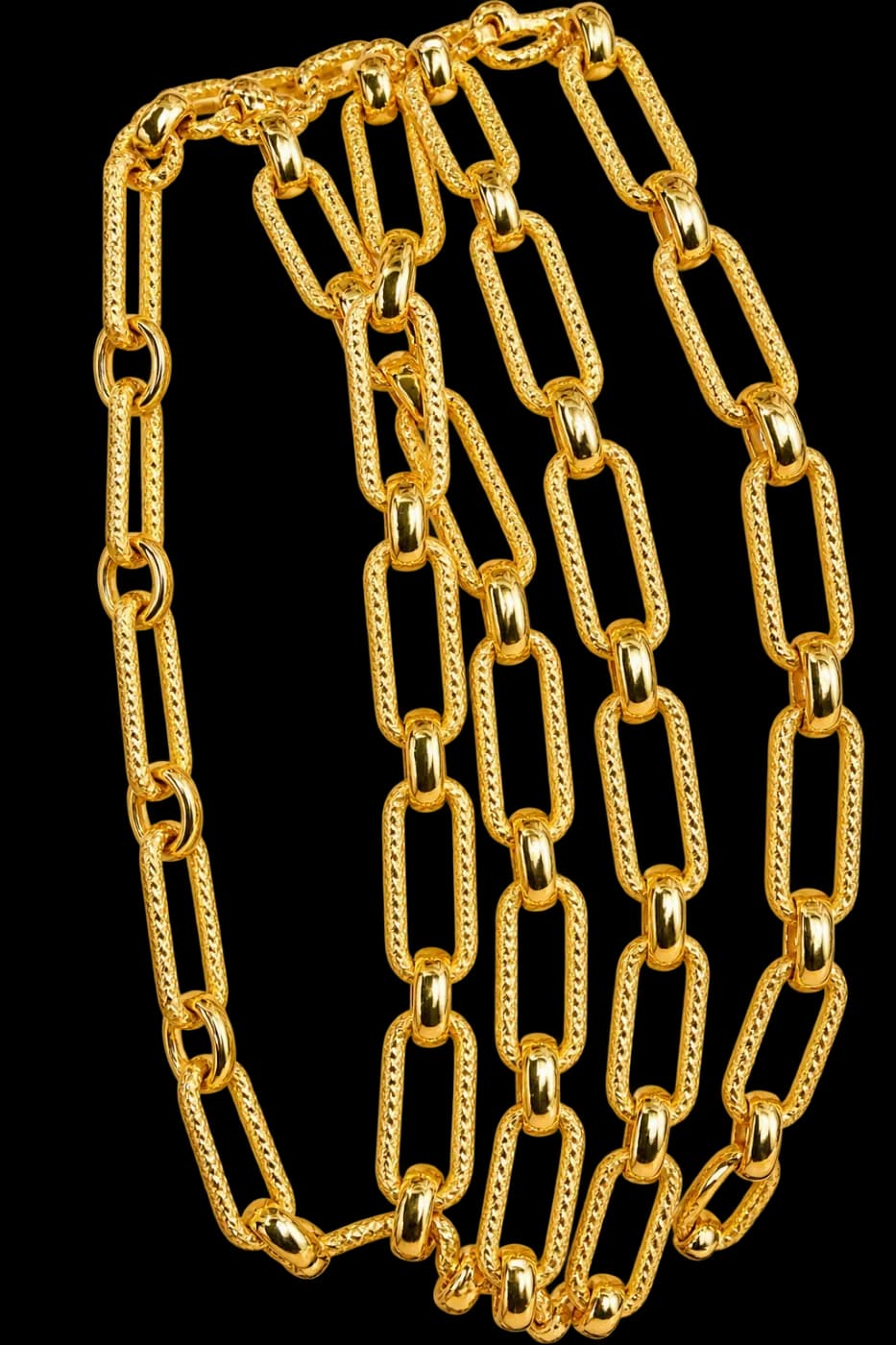 Collar Eslabón Malla en Baño de Oro